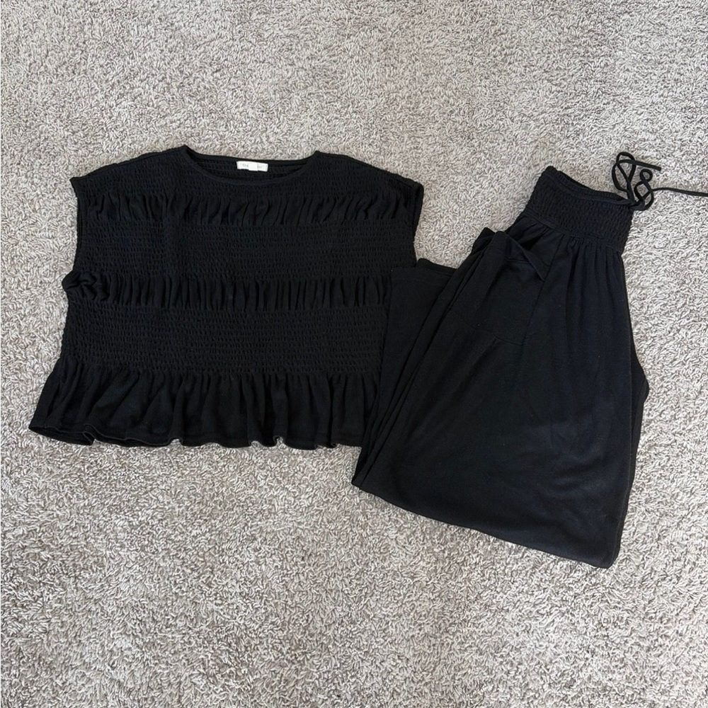 Shop Stevie Black Eliza Oversized Matching Set